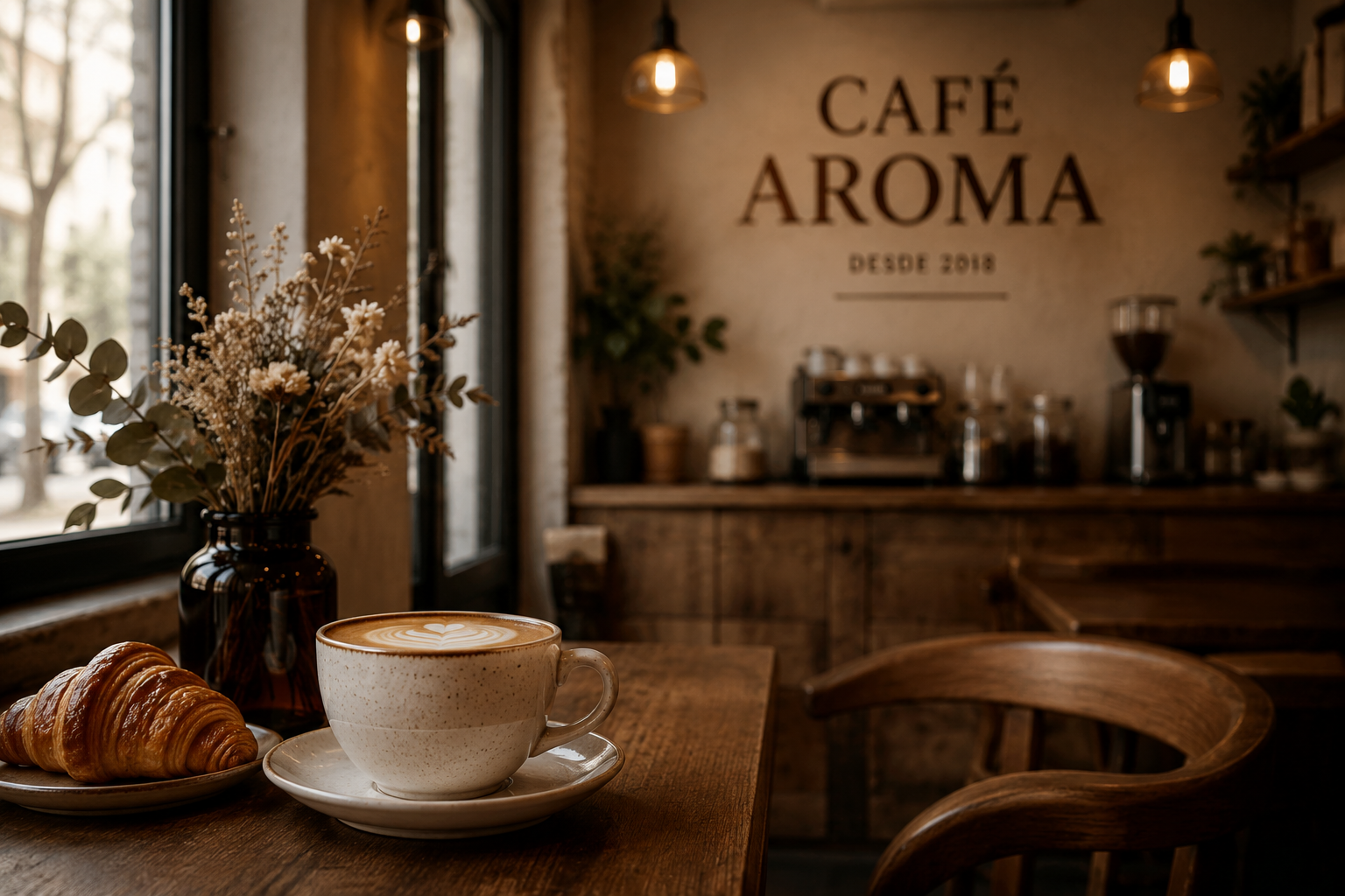 Interior de la cafetería