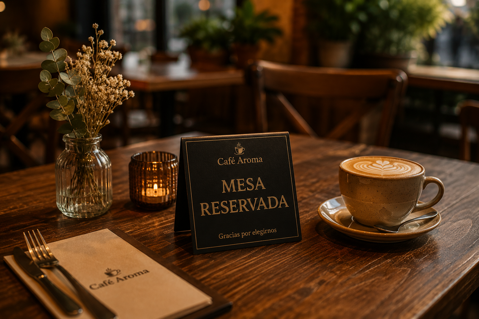 Mesa reservada en Café Aroma